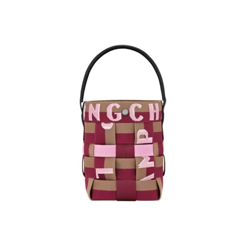 LONGCHAMP RE Play Нейлоновая Сумка-ведро Сумка Экстра Маленькая Женская Красная Редиш Красный Фиолетовый