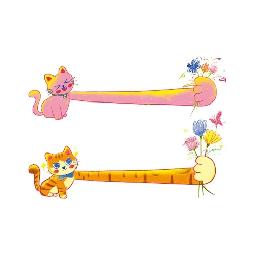 QINGSHANQIHAI Милый Кошка Offering Floral Medley Временные татуировки