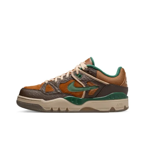 Nigo Collaboration x Nike Air FORCE 3 Slip-Resistant Abrasion-Resistant Low-Top Skateboard Shoes Unisex Brown Green