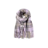 Шарф, Полосатый в клетку, Элегантный стиль, Ароматерапия, Фиолетовый