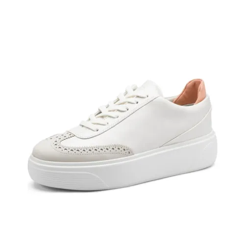 Ecco Street Stage Slip-resistant Low Top Скейтборд Кроссовки Женские Белые Серые Оранжевые