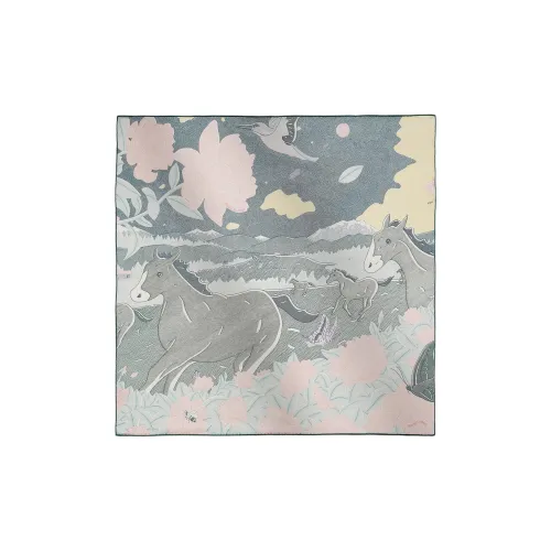 HERMES Шелковые шарфы Женские Синий