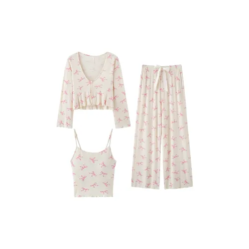 Lanza Pajama Комплект Женский Розовый Бабочка