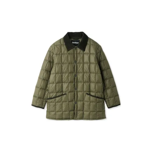 BARBOUR Хлопковый пуховик унисекс зеленый