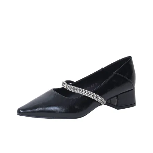 GUDIANFENGDU Грубый каблук Туфли Мэри Джейн Женские