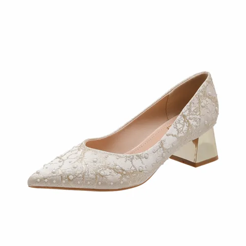 Lanza Грубый каблук Высокие каблуки Женские Абрикос