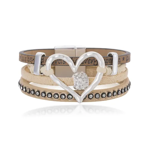 SHEEHHYY Сплав Кожа Стразы Браслеты Унисекс