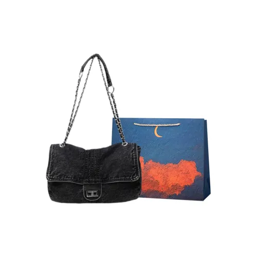 Elsvet Denim Одно Плечо Женский Черный