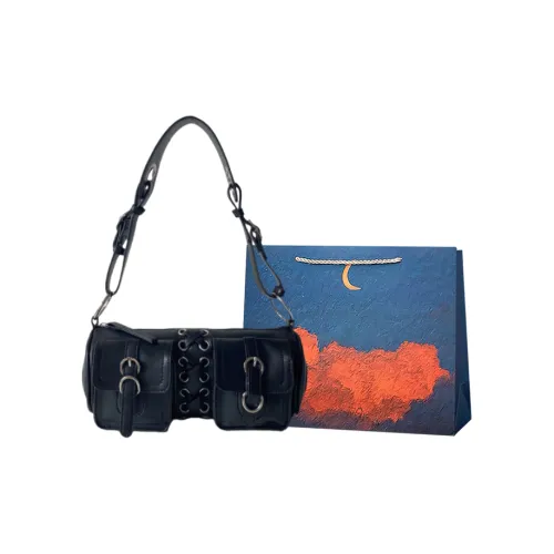 Elsvet Искусственная кожа Baguette Сумка через плечо Стандартная Женская Черная