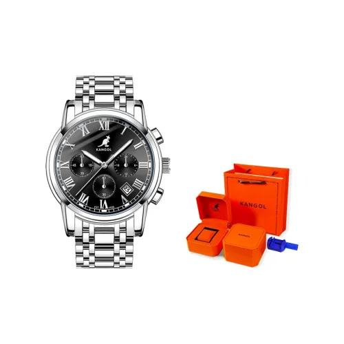 KANGOL Кварцевый механизм металлический ремешок часы для мужчин черный циферблат