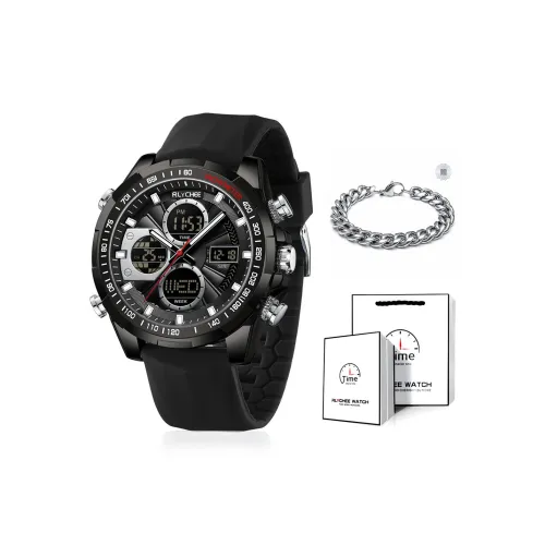 Rlychee Активный отдых Для подростков и студентов Часы с электронным + кварцевым механизмом и силиконовым ремешком