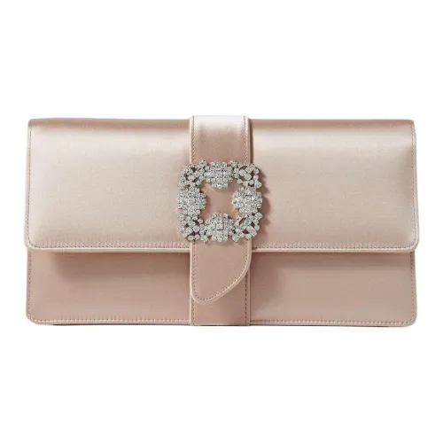 MANOLO BLAHNIK Сатиновая ткань клатч сумка через плечо сумка на плечо женская бежевая