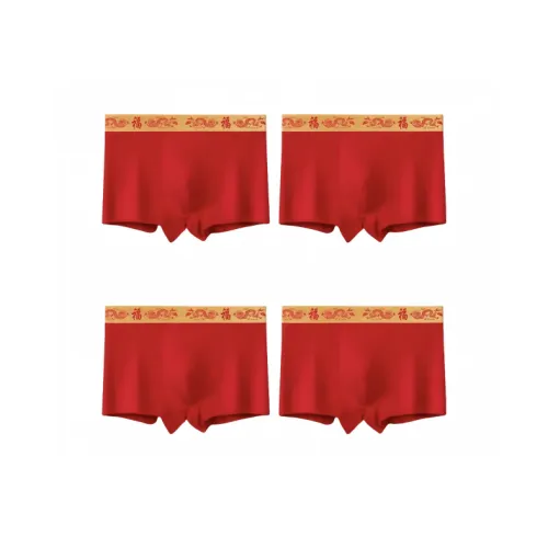 Tingqu Трусы Мужские упаковка из 4 штук красный