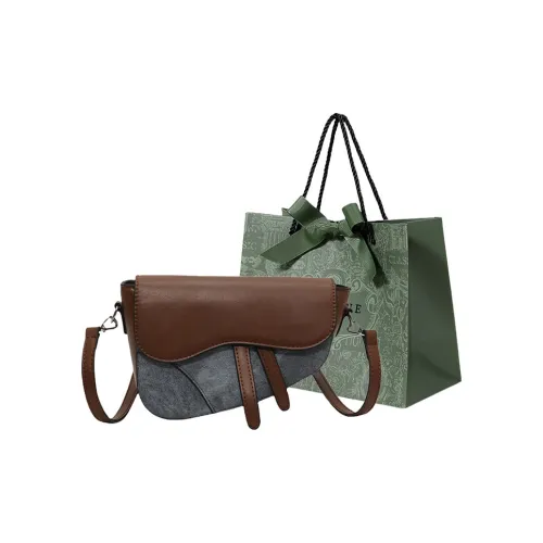 Rainbow Girl ПУ (полиуретан) Седло Сумка Сумка через плечо Женская Серый Экрю Кофе