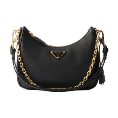 PRADA RE EditionSaffiano Коровья кожа Сумка через плечо Мини Женская Черная
