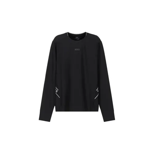 Hugo Boss Длинный рукав Т-рубашка Мужская Черная