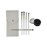 Золото 5 шт. Щетка для теней для век + Чехол для щеток из ПУ (полиуретан) + Подставка для щеток