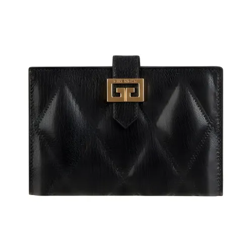 GIVENCHY Bag Collection Sheepskin Check Clutch Wallet Women's Black