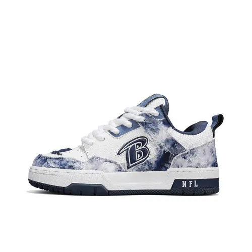NFL TR Skate Baltimore Ravens Обертка Износостойкие и Противоскользящие Низкие Кроссовки для Скейтбординга Унисекс Синие Белые