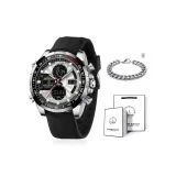 Браслет черного и серебряного цвета