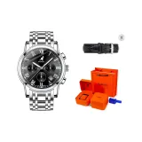 Серебряный корпус с черным циферблатом "Носите разные часы каждый день"