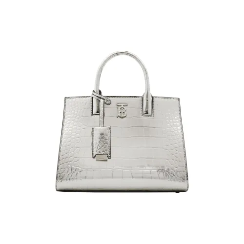 Burberry Frances Тисненая Телячья Кожа Тоут Сумка Сумка для покупок Сумка через плечо Сумка мини Women's Silver