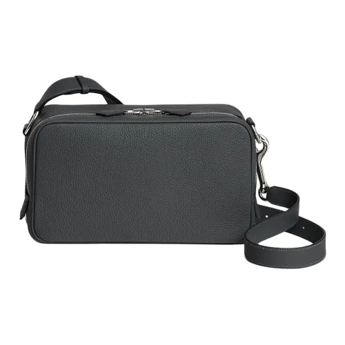 HERMES Togo And Swift Телячья кожа Сумка через плечо Сумка на плечо Мужская Пыльно-серый