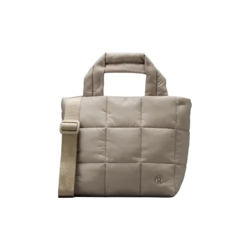 lululemon Стеганый полиуретан через плечо сумка женская светлый кофейный