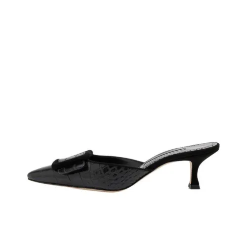 MANOLO BLAHNIK Домашние тапочки 5 см Женские Черные