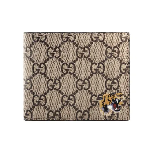 GUCCI Canvas с кожаными вставками кошелек стандартный мужской эбеновый желтый