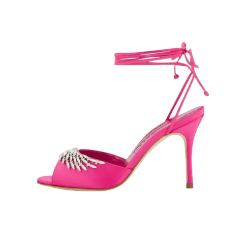 MANOLO BLAHNIK Plumena One Ремень Сандалии 9 см Женские Розовый