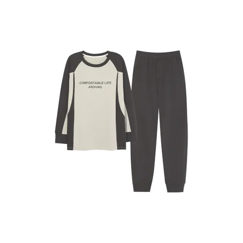 SHAYERRS Пижамный комплект мужской черный и белый