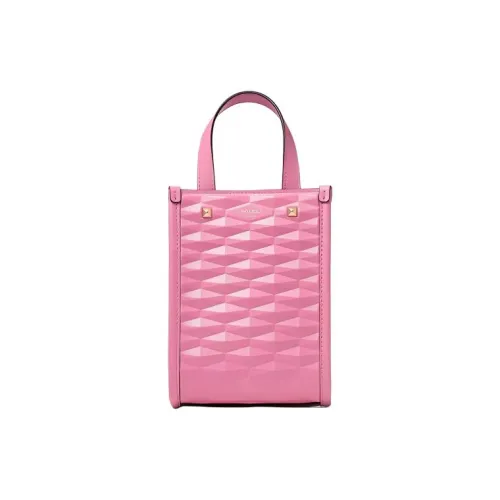 Jimmy Choo Кожа Тоут Сумка Сумка для покупок Сумка Мини Женская Конфетно-розовая и Золотая