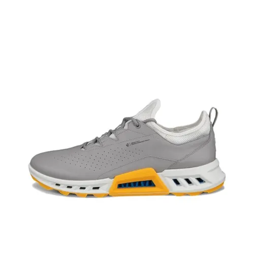 Ecco Biom C4 Slip-Resistant Abrasion-Resistant Низкий Топ Обувь для гольфа Мужская Голубой Серый Оранжевый