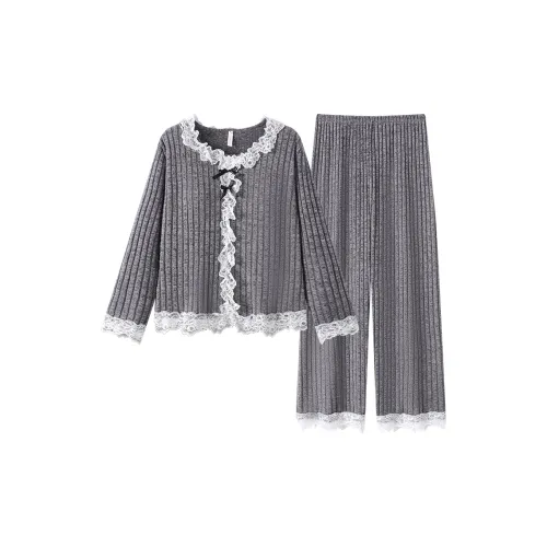 LEZIYUN Пижамный комплект женский темно-серый