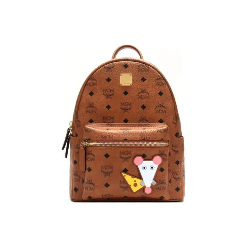 MCM Stark Visetos Рюкзак из искусственной кожи женский цвет коньяк