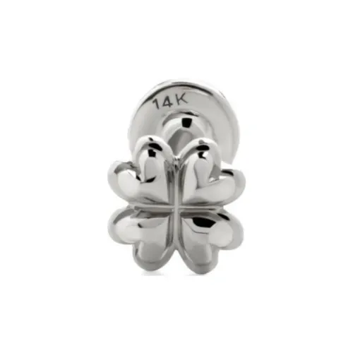 Monica Vinader 14K Белое золото серьги-гвоздики женский серебряный