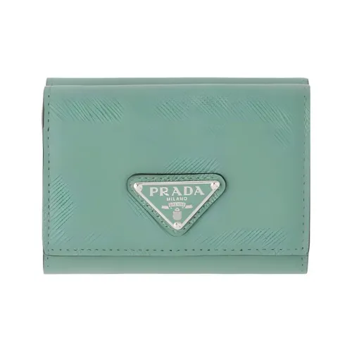PRADA Saffiano кожа кошелек мужской Salvia ROOTS зеленый
