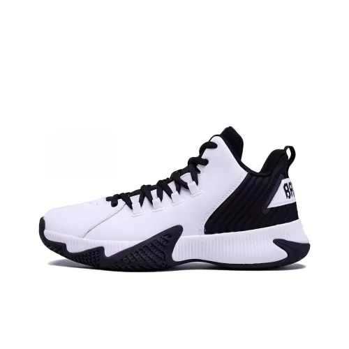 QIAODAN Амортизаторы Shock Slip-resistant MID Топ Баскетбольные кроссовки Мужские Белый Черный