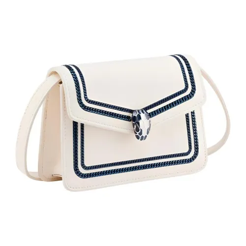 BVLGARI Serpenti Forever Телячья кожа Сумка через плечо Мини Женская Айвори Белый