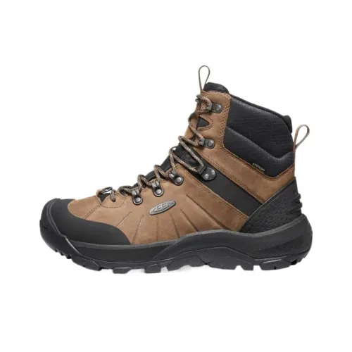 KEEN Revel 4 Устойчивая к истиранию высокая обувь для альпинизма Мужская Коричневая