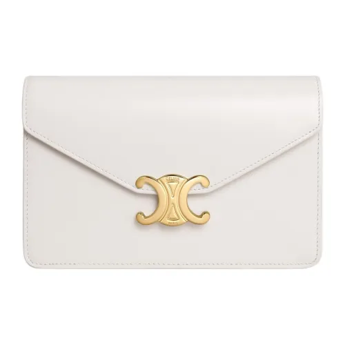 CELINE Margo Телячья кожа Сумка через плечо Кошелек Женские Бежевый