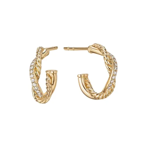 David Yurman 18К золото серьги с бриллиантами женские золото