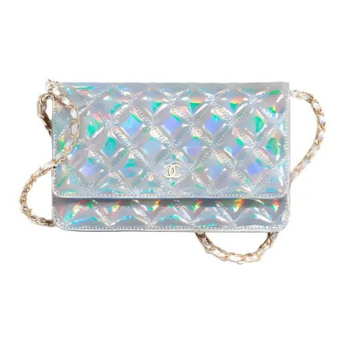 CHANEL WOC Овечья кожа Сумка через плечо Женское серебро