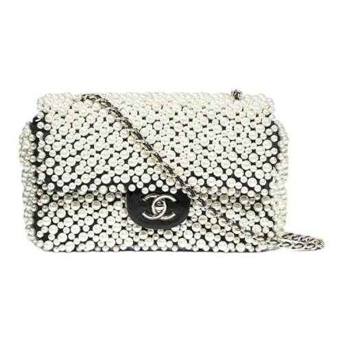 CHANEL Sheepskin Flap Bag Crossbody Mini Women's Black White CHANEL Овчина Сумка через плечо Мини Женская Черный Белый