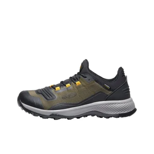 KEEN Tempo Flex WP Износостойкий и Легкий Низкий Топ Альпинистская Обувь Мужская Зеленый Черный