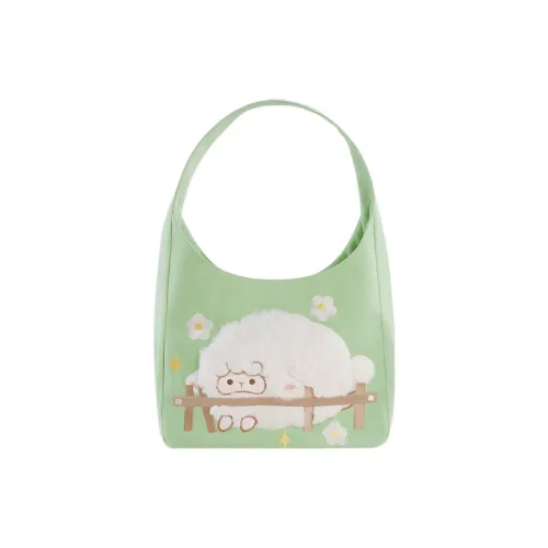 Holding Bamboo Canvas Плечо Сумка Женская Зеленая