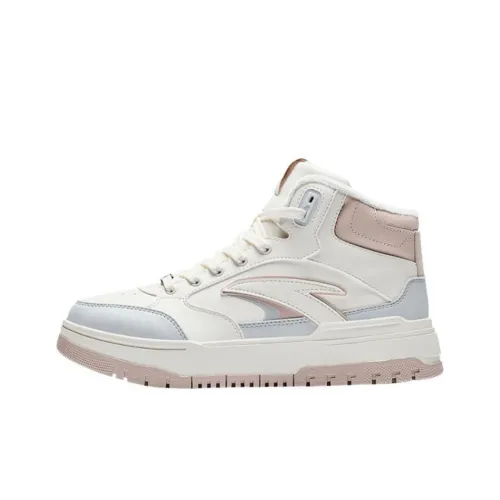 ANTA 982 Термостойкие противоскользящие высокие кроссовки для скейтбординга женские белые розовые синие