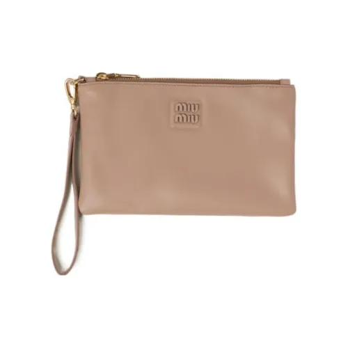 MIU MIU Кожаный клатч женский песочно-розовый