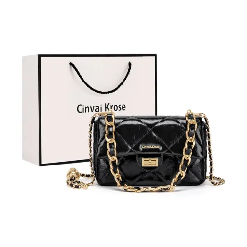 CinvaiKrose Коровья кожа с синтетической кожей сумка через плечо маленькая женская черный экрю